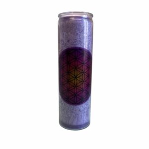 Bougie parfumée fleur de vie violette stéarine - neuvaine