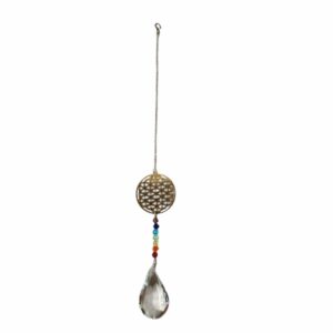 Attrape Soleil Fleur de vie goutte de cristal chaine des chakras