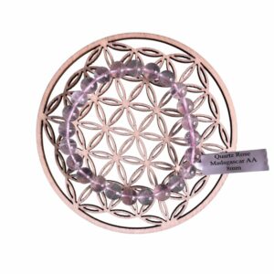 Bracelet boule 08mm quartz rose madagascar AA - TAILLE 1