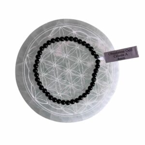 Bracelet boule 04 mm Obsidienne œil céleste A - TAILLE 1