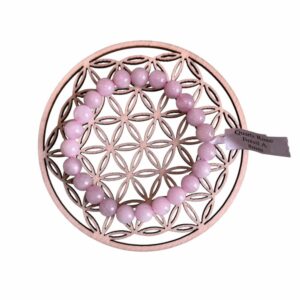 Bracelet boule 08mm quartz rose Brésil A - TAILLE 1