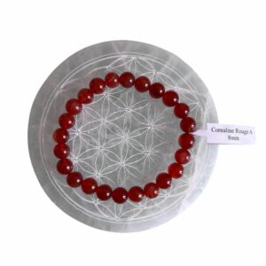 Bracelet boule 08mm cornaline rouge A - TAILLE 1