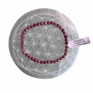 Bracelet Facetté 4mm rhodonite Australie AB - TAILLE 1