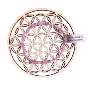 Bracelet Facetté 4mm quartz rose Madagascar A - TAILLE 1