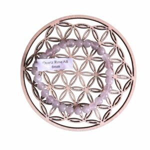 Bracelet boule 06 mm quartz rose Madagascar AB - TAILLE 1