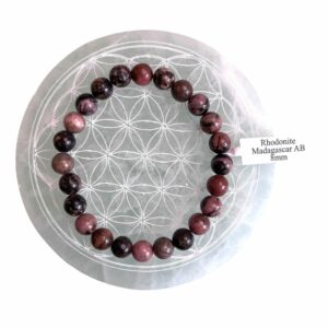 Bracelet boule 08mm rhodonite Madagascar A - TAILLE 1