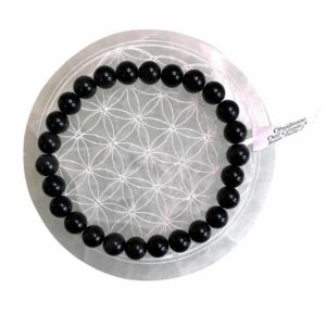 Bracelet boule 08mm obsidienne œil céleste A - TAILLE 2
