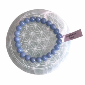 Bracelet boule 08mm Angélite A - TAILLE 1