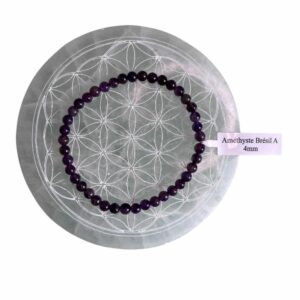 Bracelet boule 04 mm améthyste Brésil A - TAILLE 1