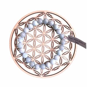 Bracelet boule Aigue marine Brésil A 08mm - TAILLE 1