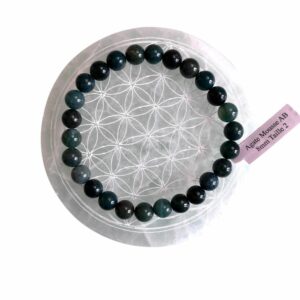 Bracelet boule Agate mousse AB 08mm - TAILLE 2