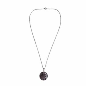 Collier : Pendentif Fleur de Vie Métal et Améthyste