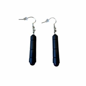 Boucles d'oreilles Bâtonnet en Ébène du Mozambique et perles d' Améthyste