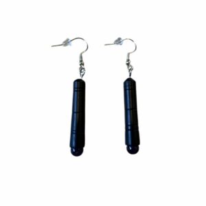 Boucles d'oreilles Bâtonnet en Ébène du Gabon et perles d'Améthyste